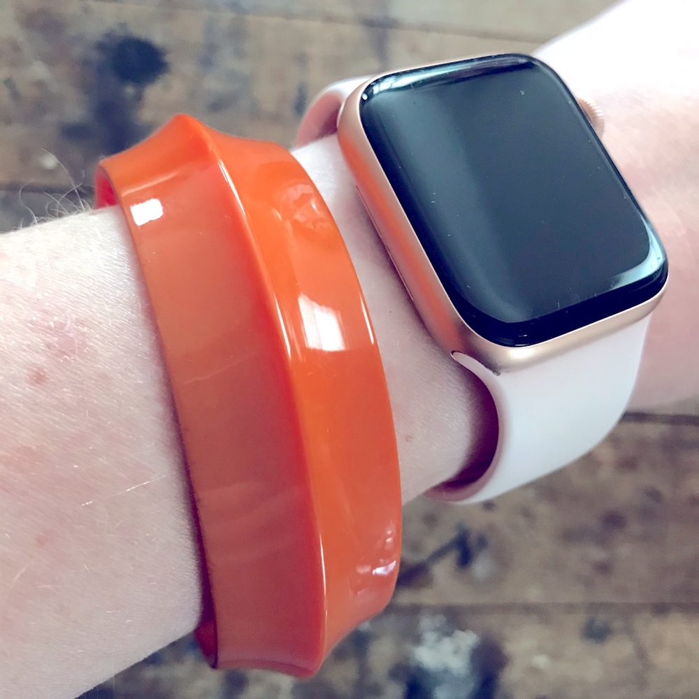 Vintage bangle bracelet 60s toasted orange